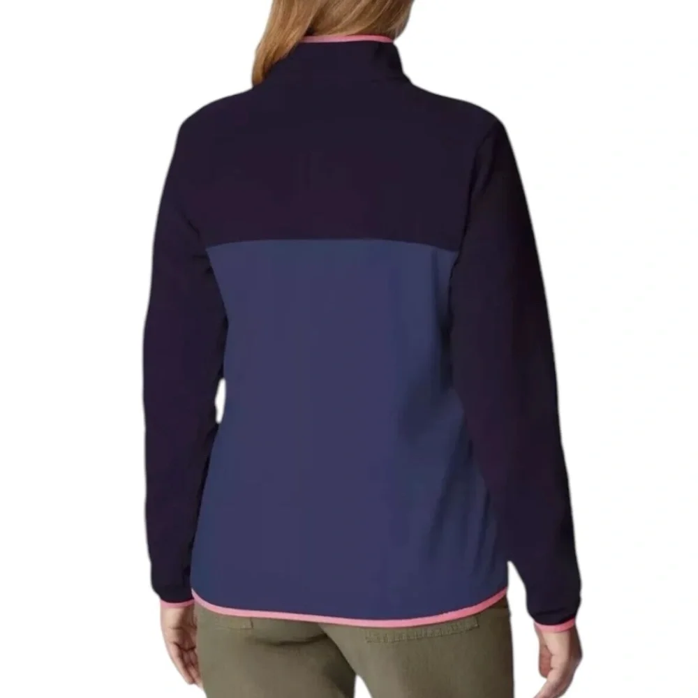 Columbia Ladies' Snap Fleece Pullover Nocturnal Dark/Camellia Rose Medium NWT - Picture 3 of 14